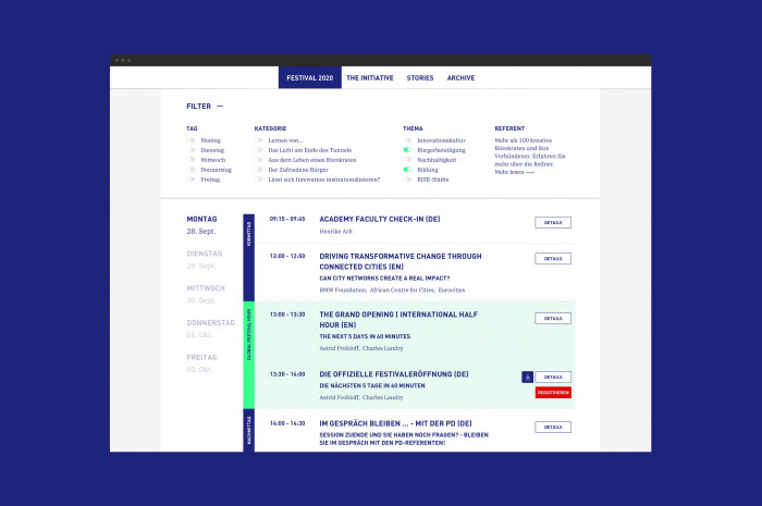 Creative Bureaucracy Festival Responsive Webdesign Programm